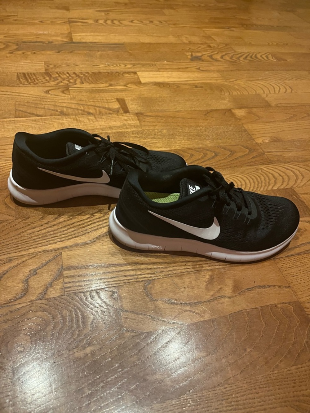 Nike Free RN Black and White Knit Running Sneakers